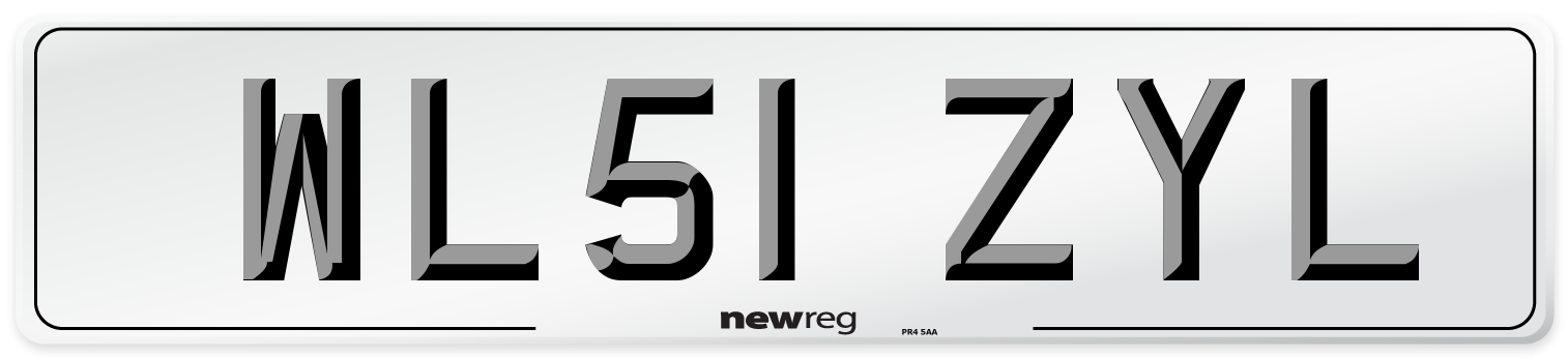 WL51 ZYL Number Plate from New Reg